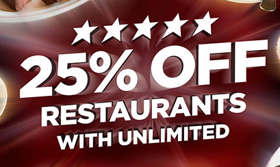 Cineworld Unlimited restaurant partners: get 25% off