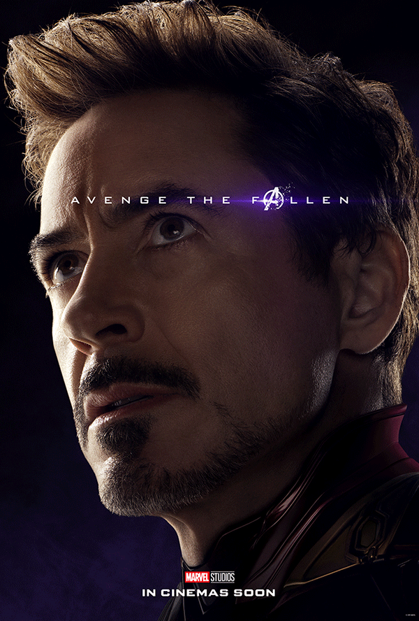 Robert Downey Jr as Iron Man on Avengers: Endgame poster