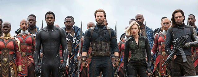 Captain America and Black Widow lead the army of Wakanda