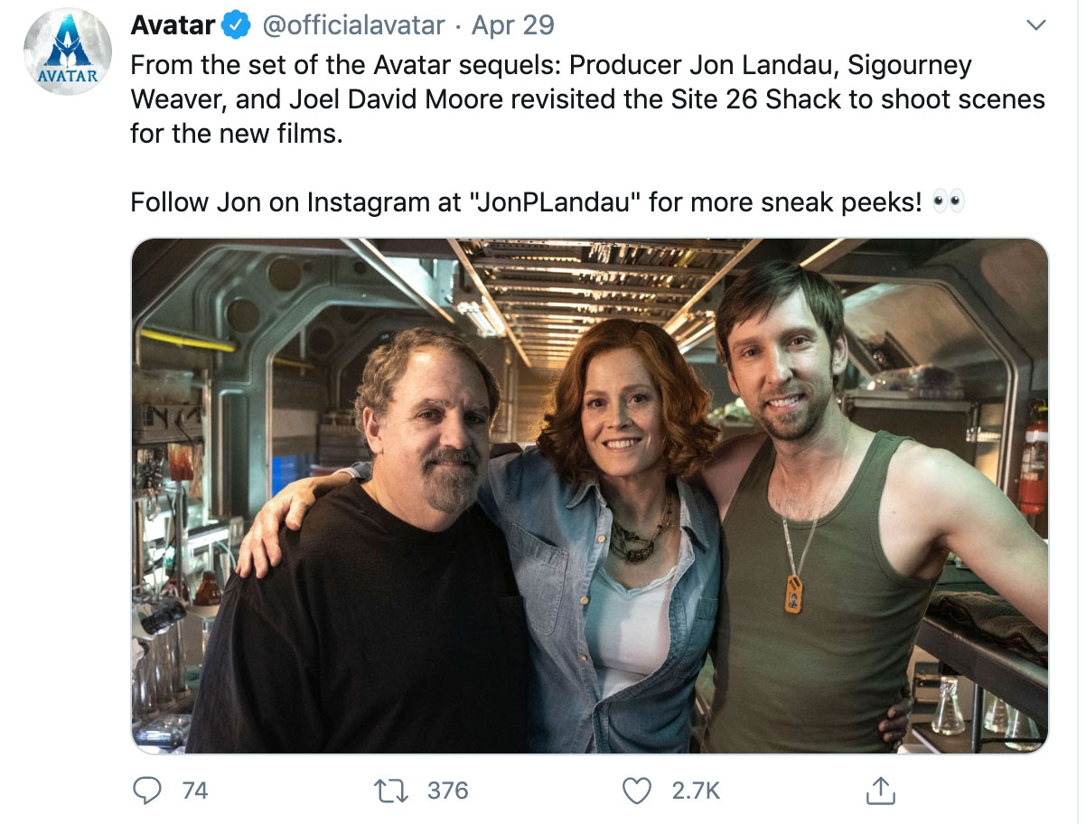 Sigourney Weaver on the set of James Cameron's Avatar 2